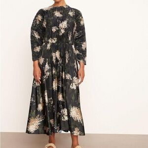 Floral Black Midi Dress